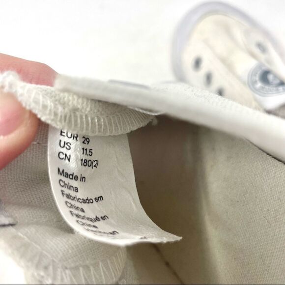 H&m Kids White Laceless Plimsolls Size 11.5 - Picture 7 of 9